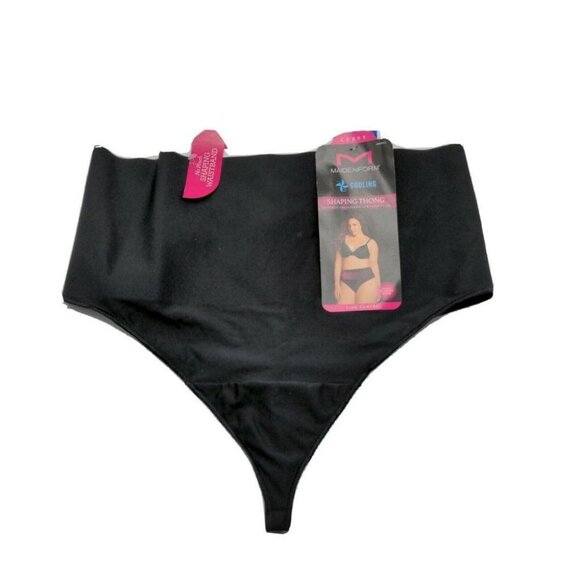 Maidenform Curvy Cooling Shaping Thong Firm Control Black Plus Size 3X NEW - Picture 4 of 9